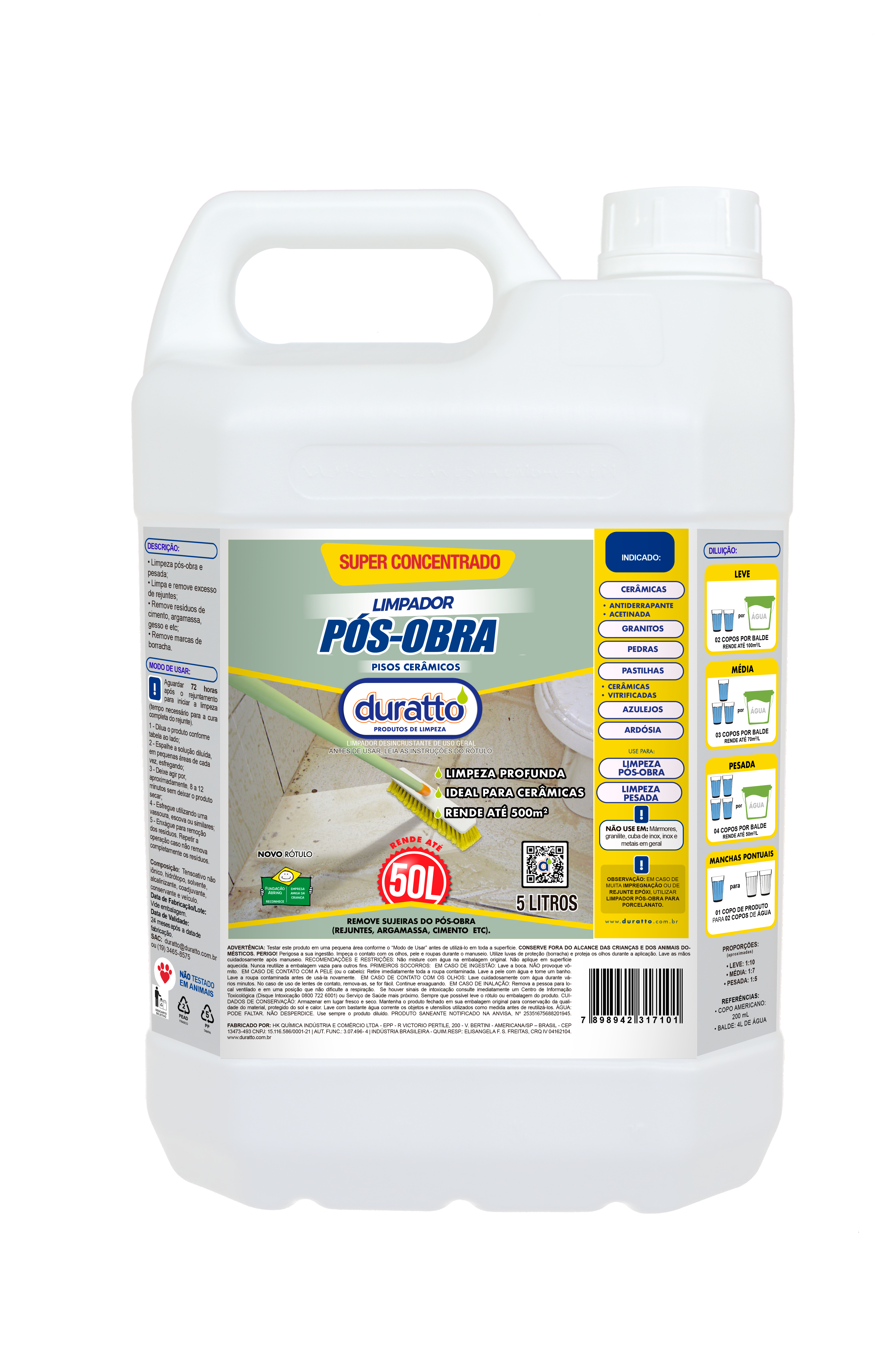 Limpador Pos-Obra 5L SLIM5